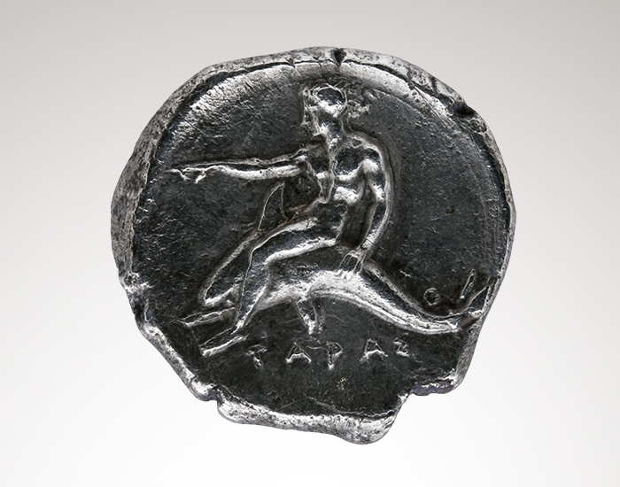 Pièce de monnaie avec l’Apollon delphique